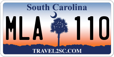 SC license plate MLA110