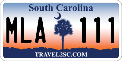 SC license plate MLA111