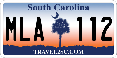 SC license plate MLA112