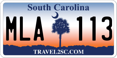 SC license plate MLA113