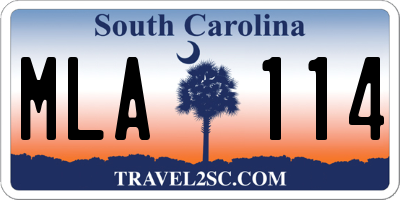 SC license plate MLA114