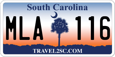 SC license plate MLA116