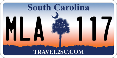 SC license plate MLA117