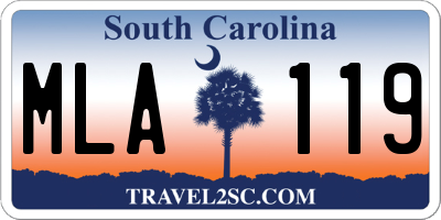 SC license plate MLA119