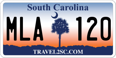 SC license plate MLA120