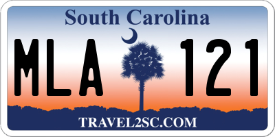 SC license plate MLA121