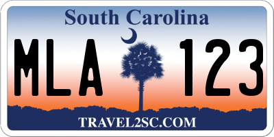 SC license plate MLA123