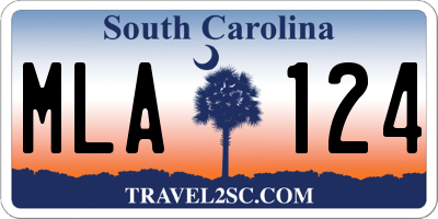 SC license plate MLA124