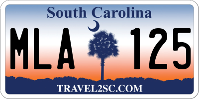 SC license plate MLA125