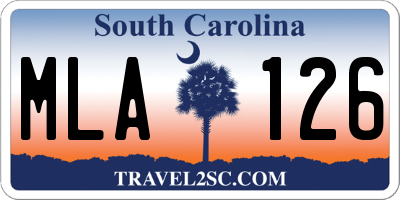 SC license plate MLA126