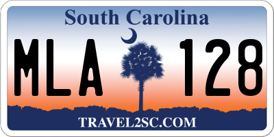 SC license plate MLA128