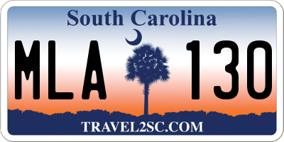 SC license plate MLA130