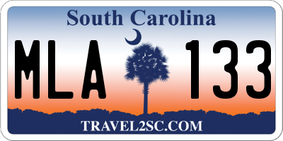 SC license plate MLA133