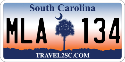 SC license plate MLA134