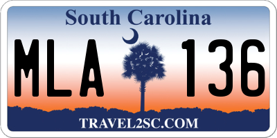 SC license plate MLA136