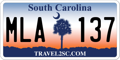 SC license plate MLA137