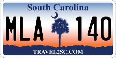 SC license plate MLA140