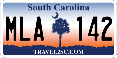 SC license plate MLA142