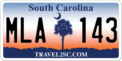SC license plate MLA143