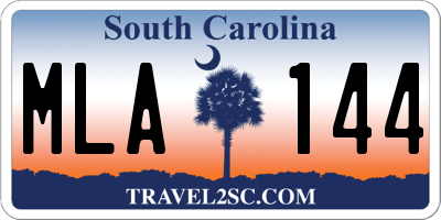SC license plate MLA144