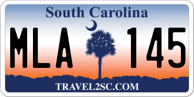 SC license plate MLA145