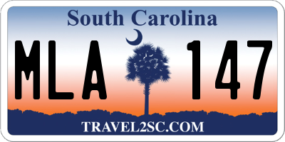 SC license plate MLA147