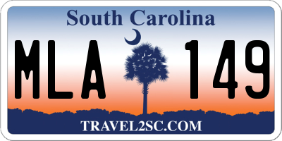 SC license plate MLA149