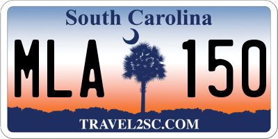 SC license plate MLA150
