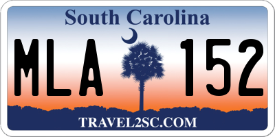 SC license plate MLA152