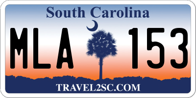 SC license plate MLA153