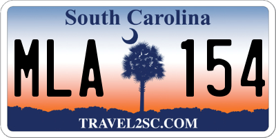 SC license plate MLA154