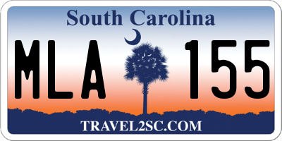 SC license plate MLA155