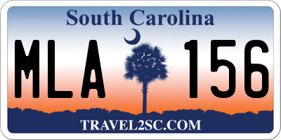 SC license plate MLA156