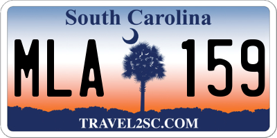SC license plate MLA159