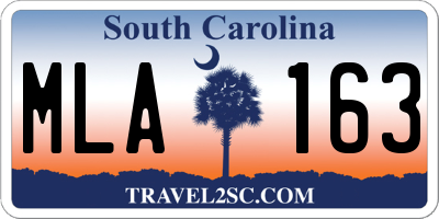 SC license plate MLA163