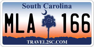 SC license plate MLA166