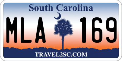 SC license plate MLA169