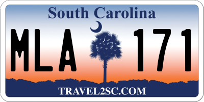 SC license plate MLA171