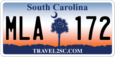 SC license plate MLA172