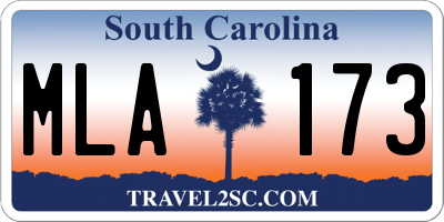 SC license plate MLA173