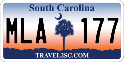 SC license plate MLA177