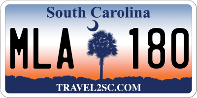 SC license plate MLA180