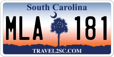 SC license plate MLA181
