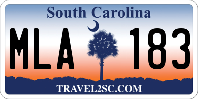 SC license plate MLA183