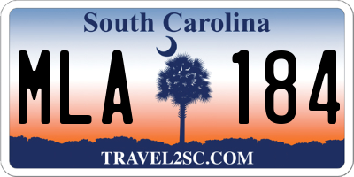 SC license plate MLA184