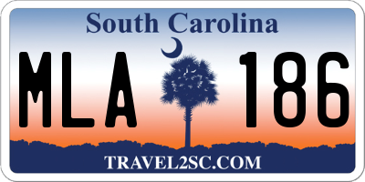 SC license plate MLA186