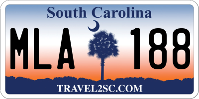 SC license plate MLA188
