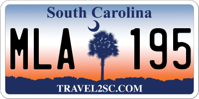 SC license plate MLA195
