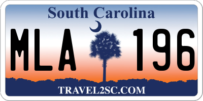SC license plate MLA196