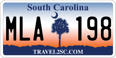 SC license plate MLA198